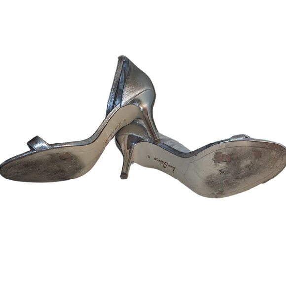 Sam Edelman Metallic Silver Ankle Strap Sandal with Heel Size 10 – Bridal - Picture 4 of 9